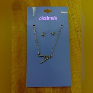Claire's Rose Gold Necklace and Earring Set